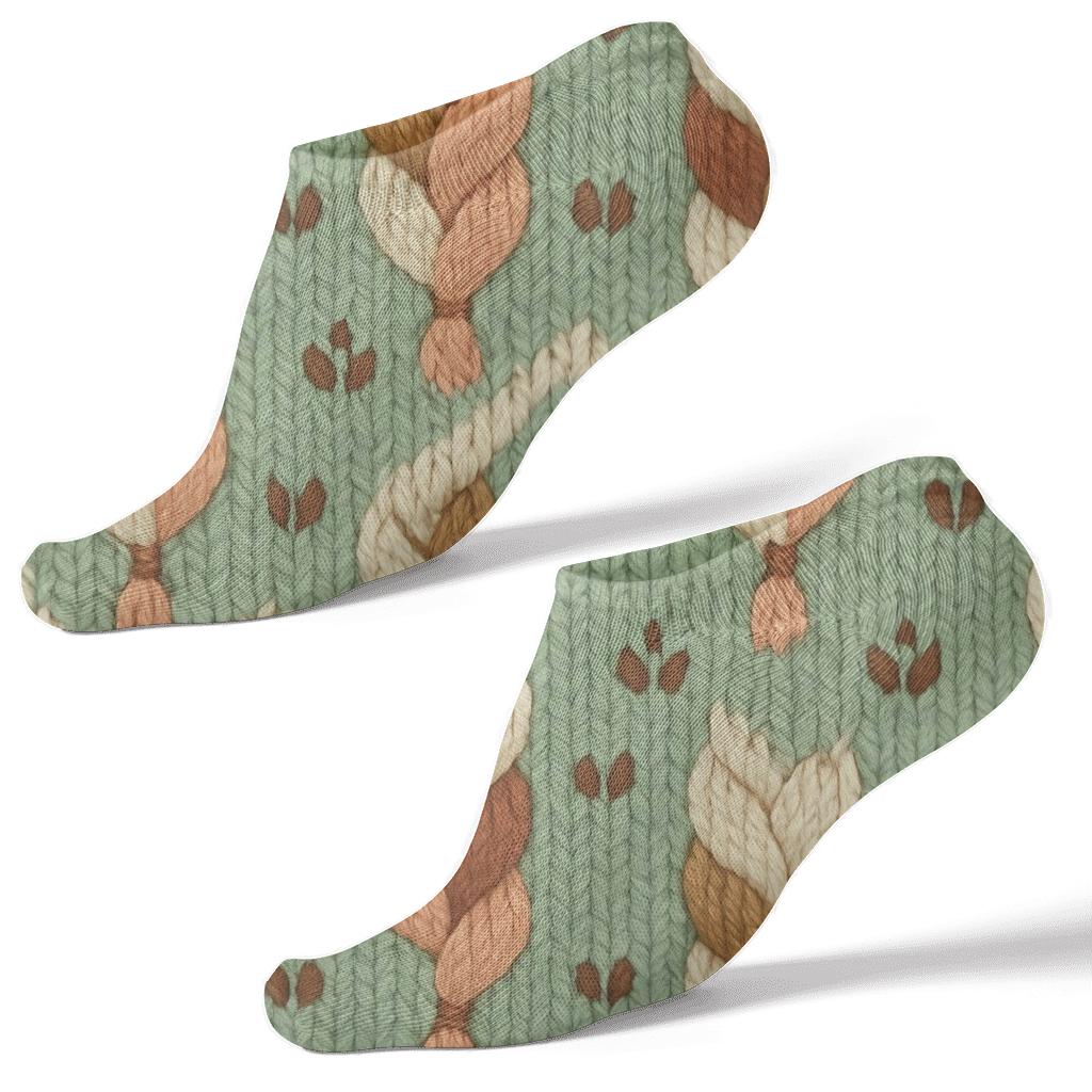 Knitted Illusion Pony Tail Chevron soft everyday ankle socks