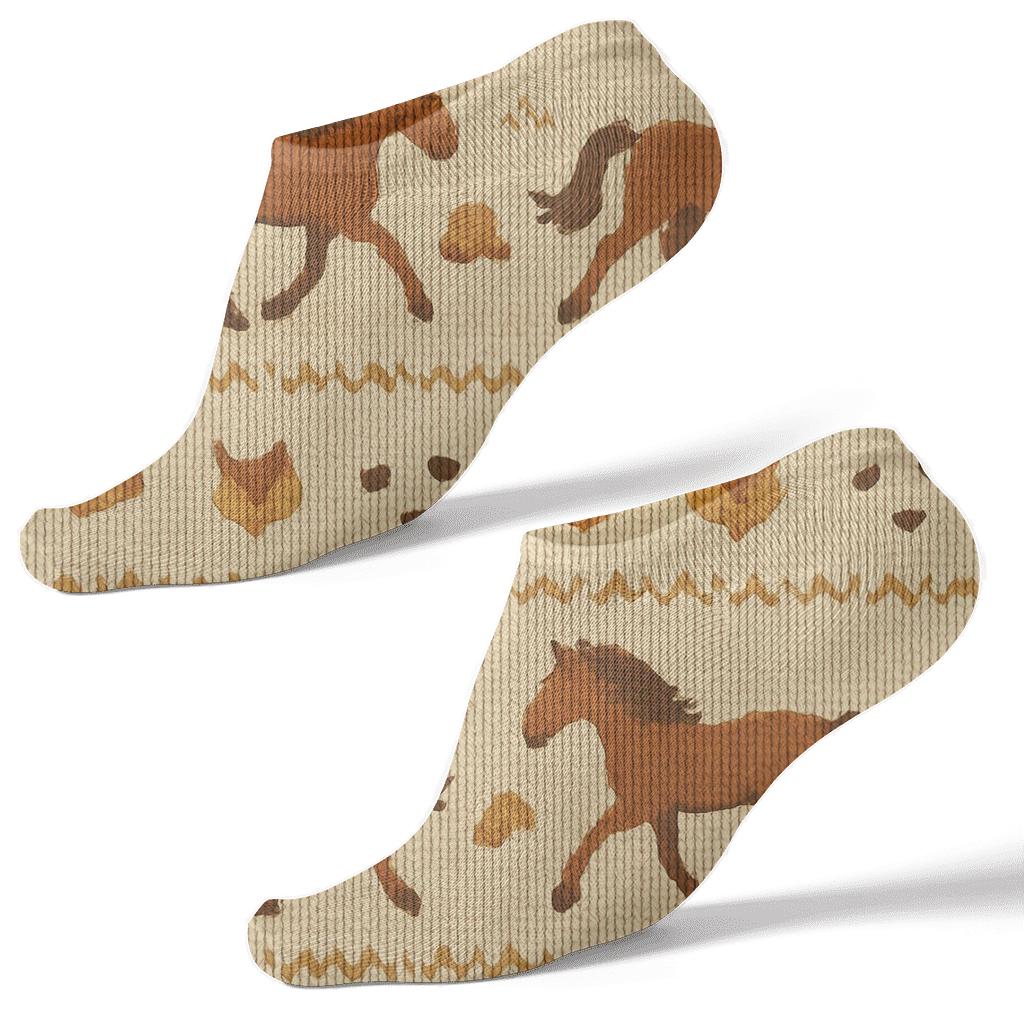 Knitted Horse Meadow Band Pattern custom ankle socks