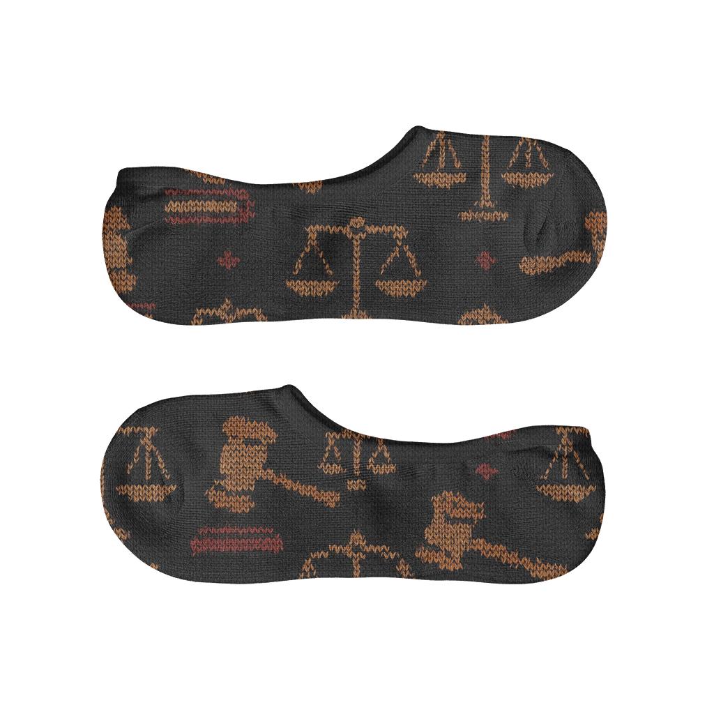 Judge Gavel And Scales Tessellation comfortable low-cut socks