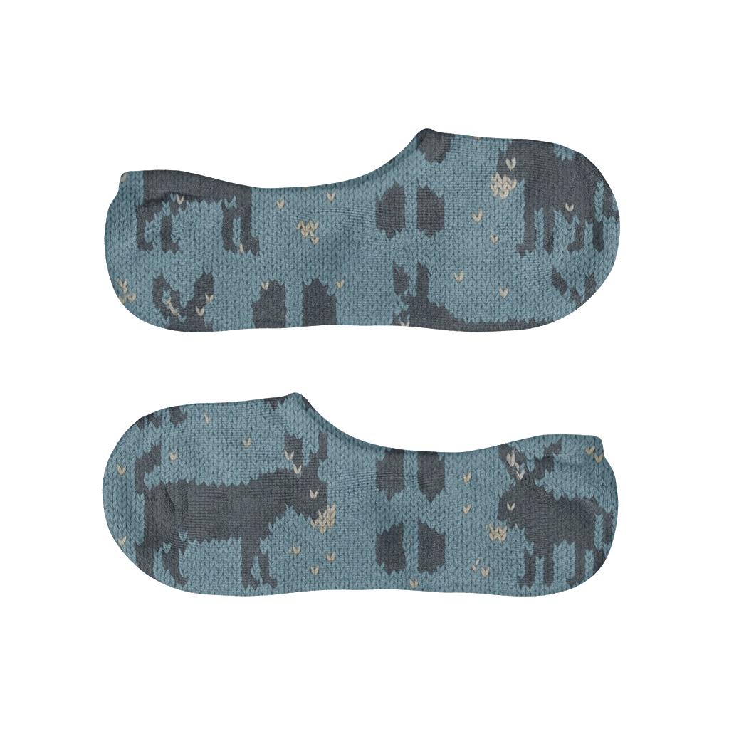 Knitted Donkey Hoofprint Lattice soft cotton no-show socks