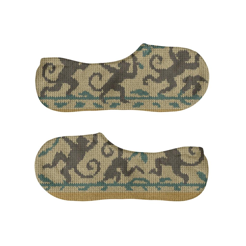 Knitted Pattern Illusion Monkey Vine Bands low cut no-show socks
