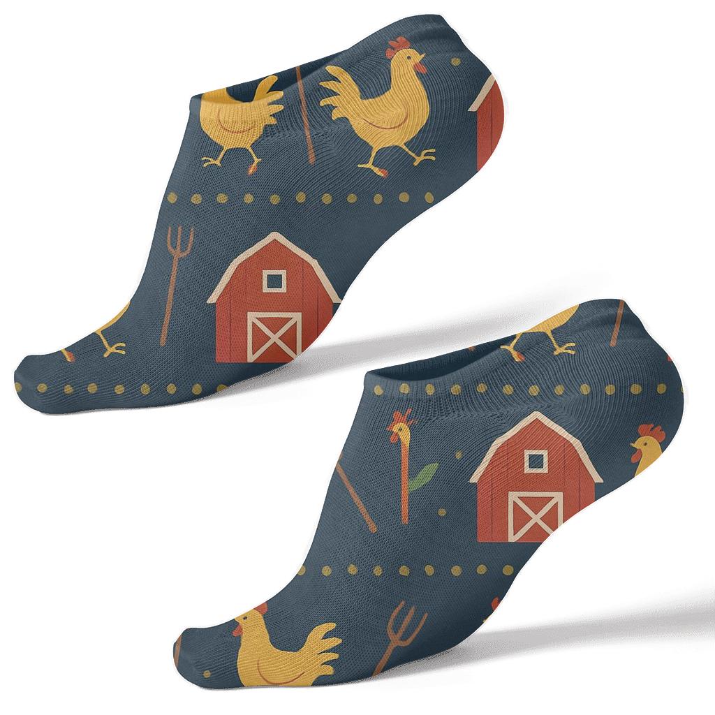 Barn Party Bandana Farmer Print soft everyday ankle socks