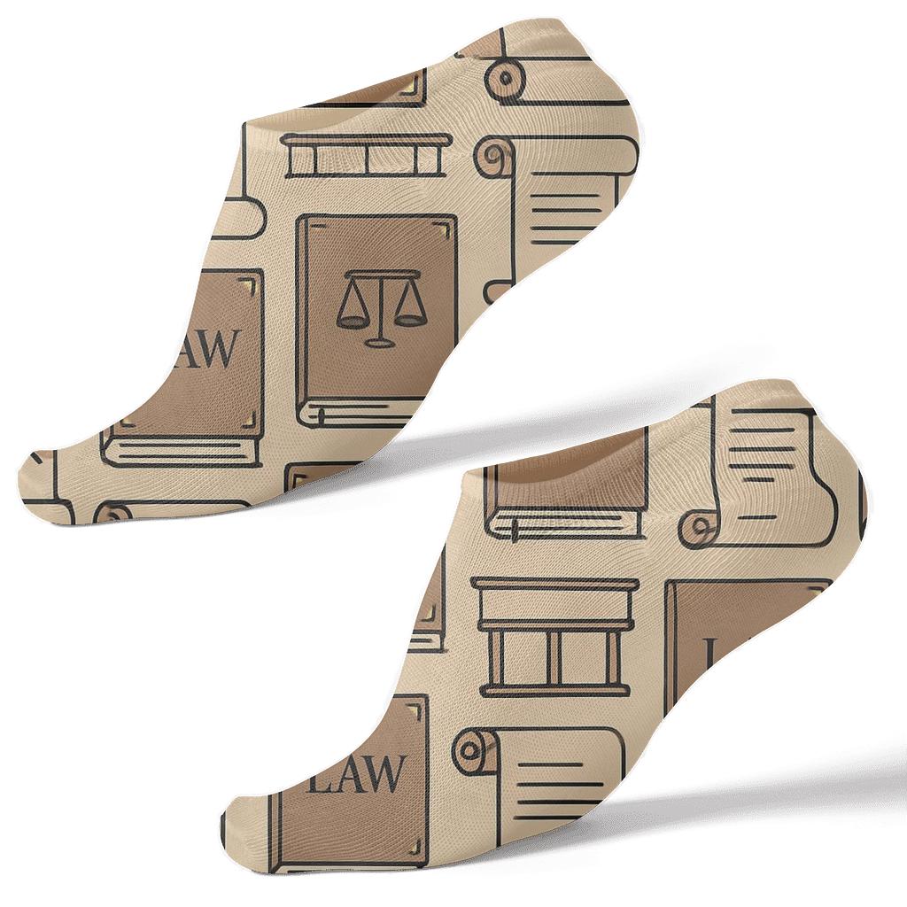Legal Scroll Lattice, Judge Edition designer print ankle socks