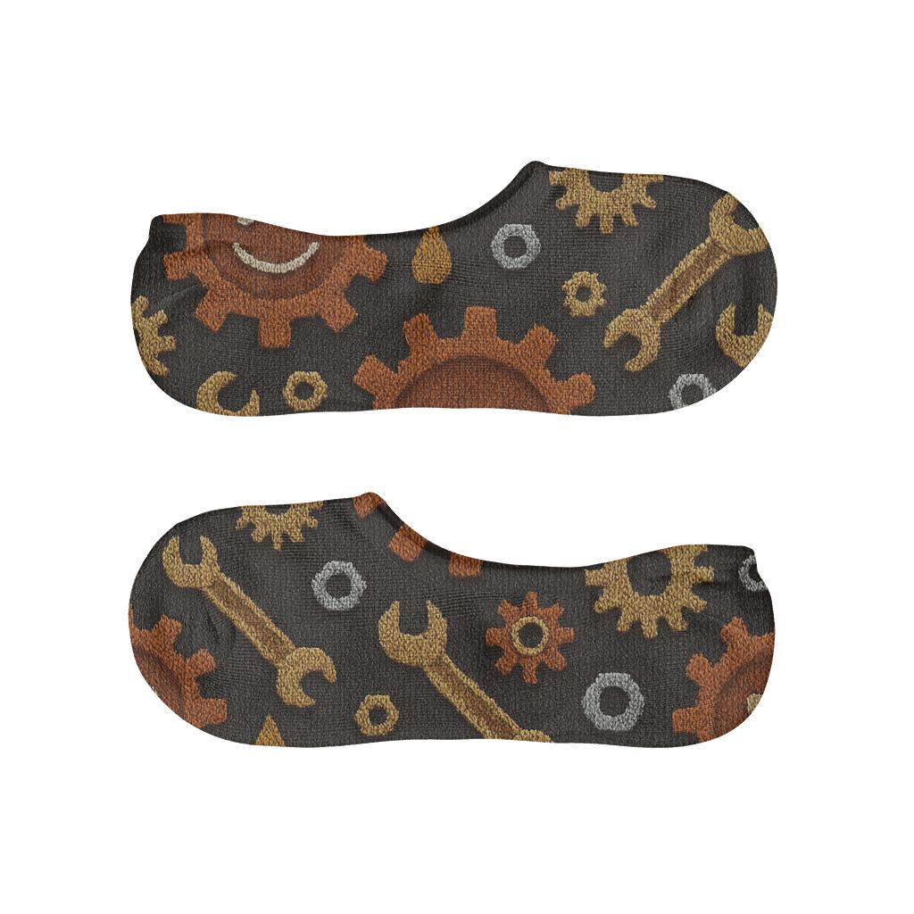 Knitted Gear Parade Mechanic Pattern comfortable low-cut socks