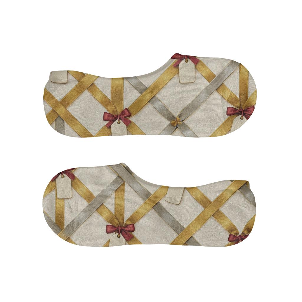 Ribbon Lattice Presents Pattern Bands personalized no-show socks