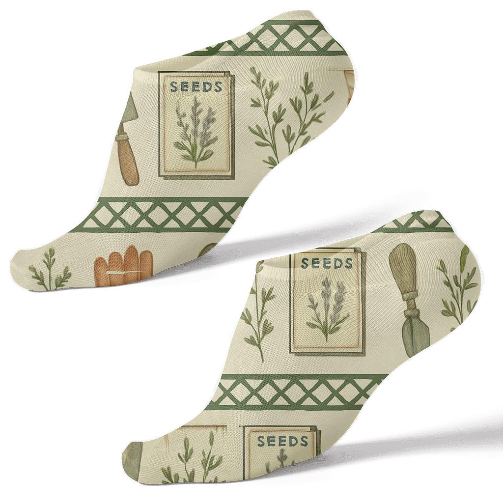 Trellis Band Gardener Pattern Study stylish athletic ankle socks