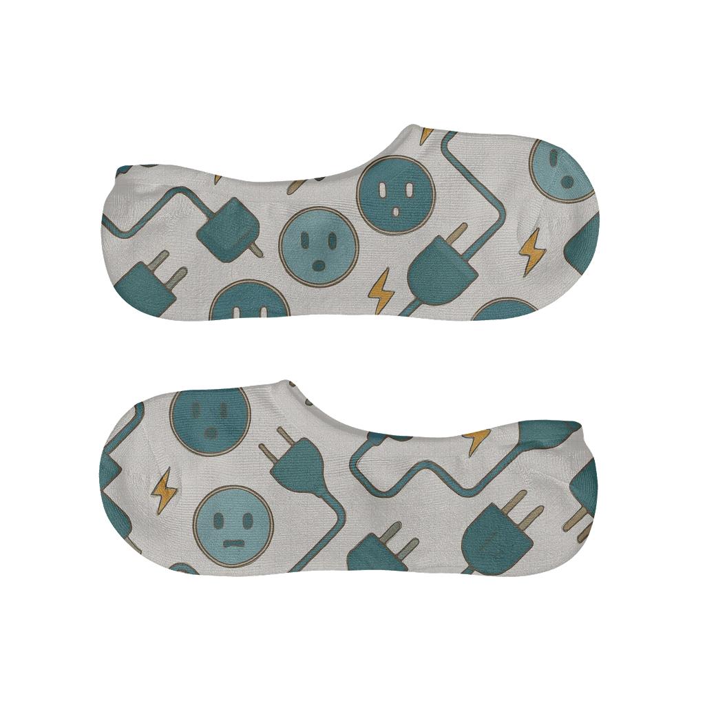Circuit Blue Plug Tessellation, Electrician Edition low cut no-show socks