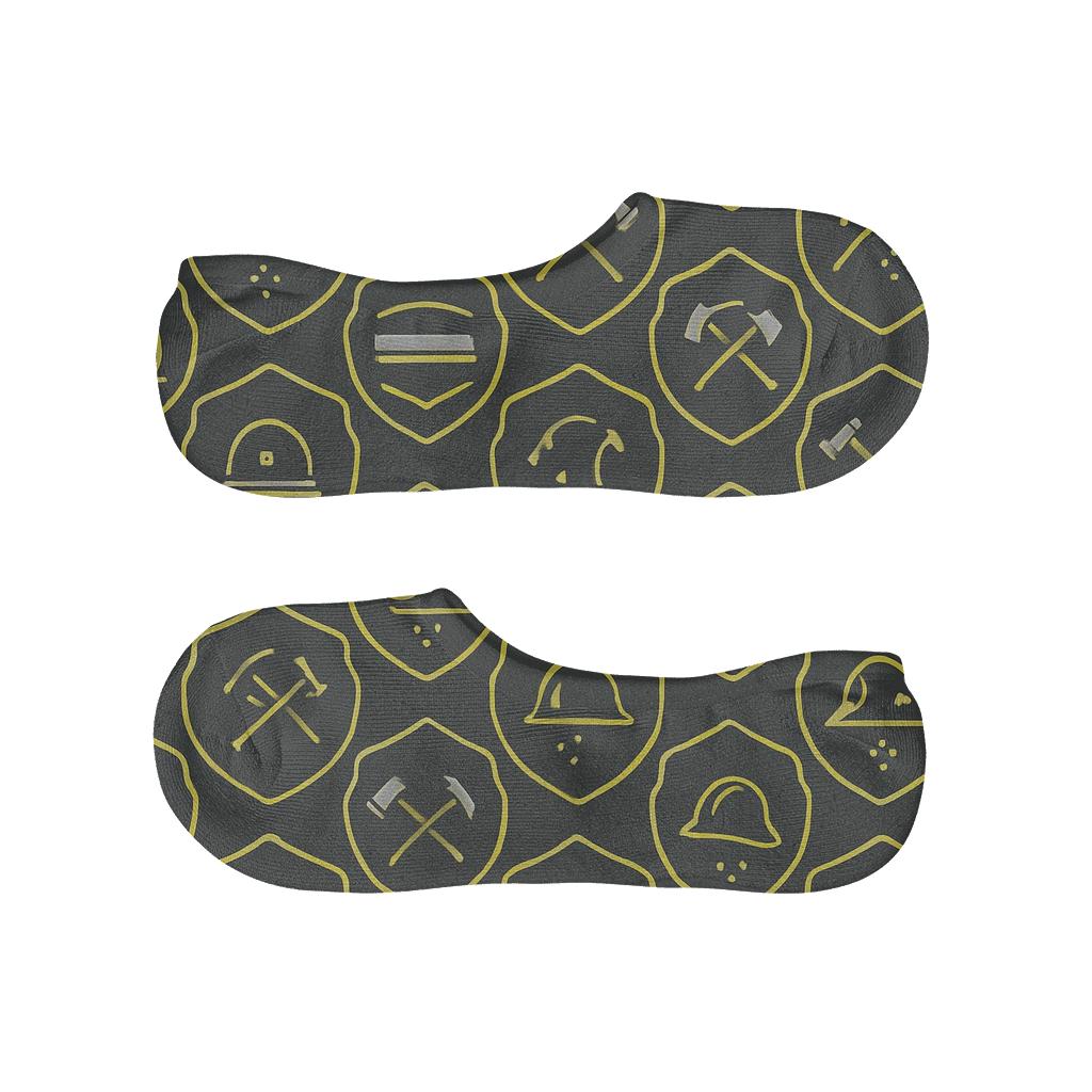 Station Badge Lattice, Fire Fighter Edition soft cotton no-show socks