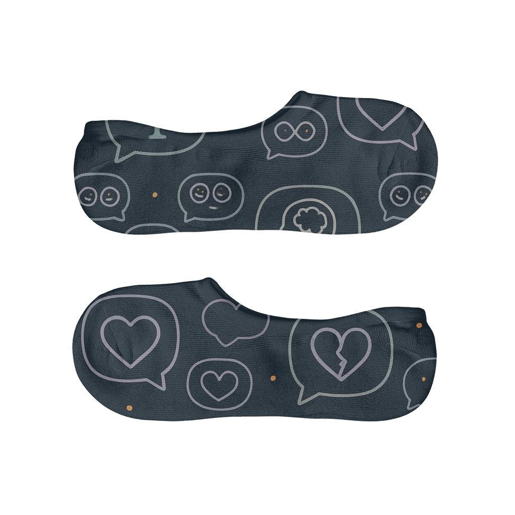 Thought Bubble Bands With Psychologist Symbols designer printed no-show socks