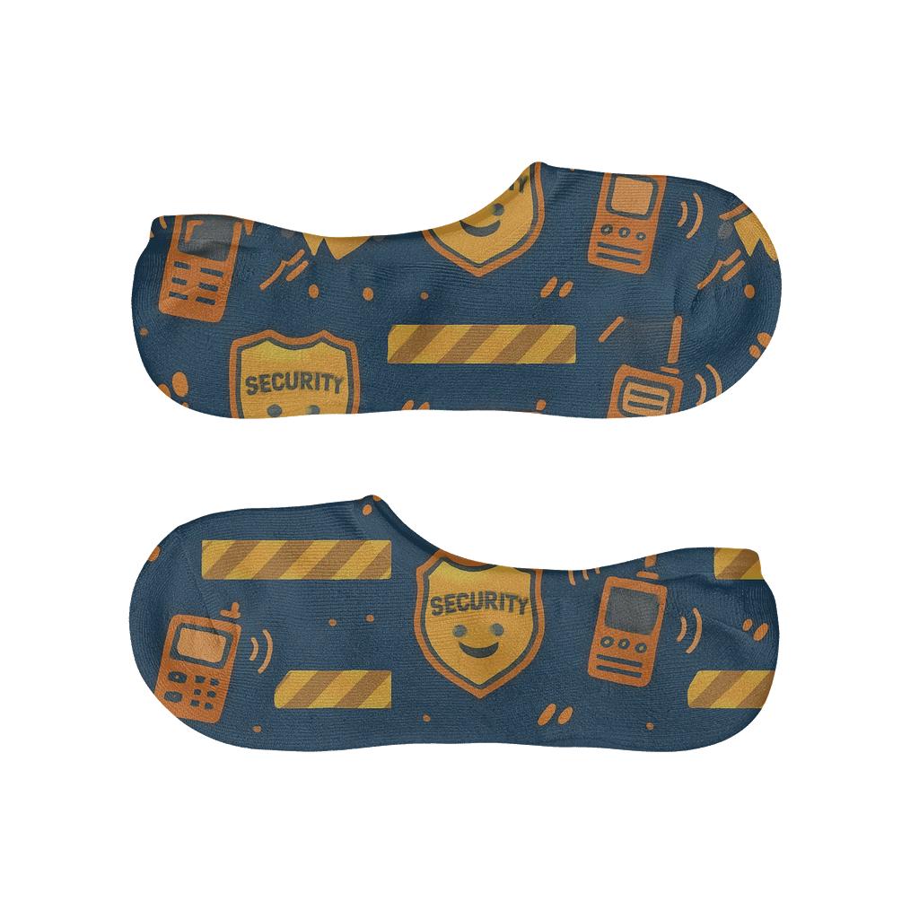 Caution Tape Pattern Bands For Security Guard breathable seamless no-show sockscustom no-show socks