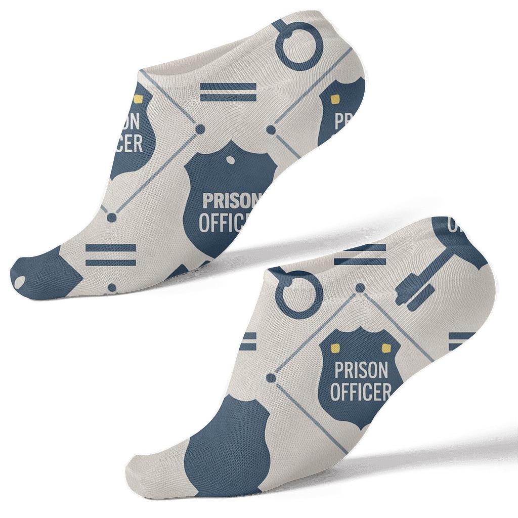 Prison Officer Keyring Lattice Pattern trendy patterned ankle socks