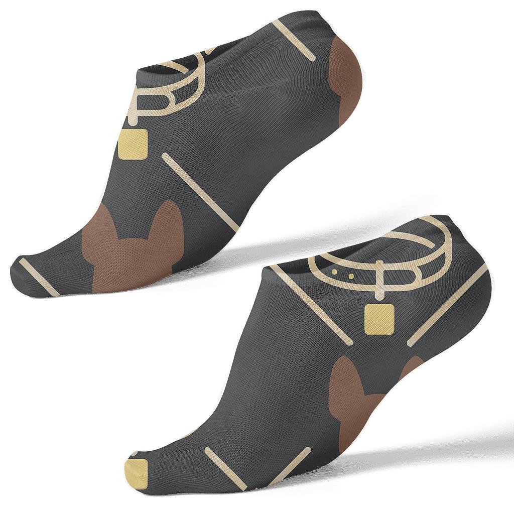 Minimalist French Bulldog Collar Lattice personalized ankle socks