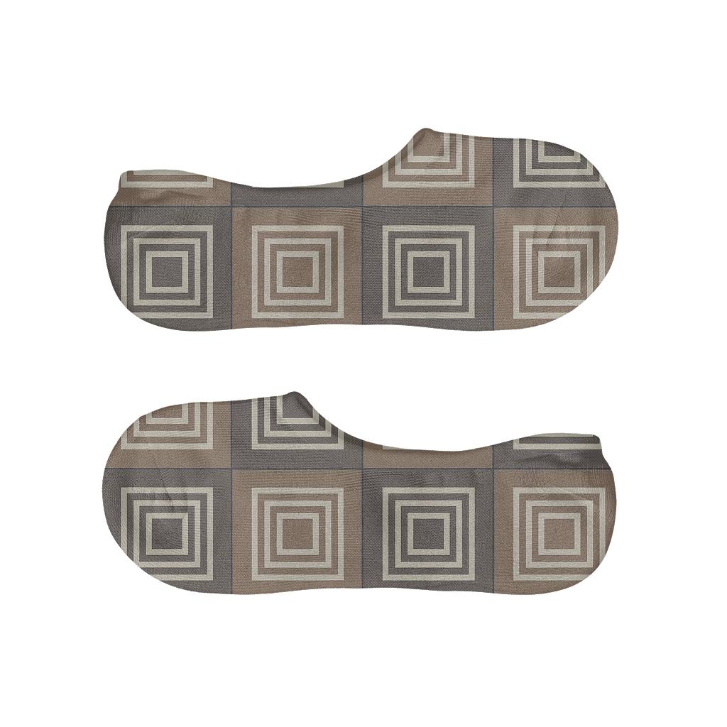 Charcoal And Ivory Nested Checker Blocks With Micro Herringbone Tiles comfortable low-cut socks