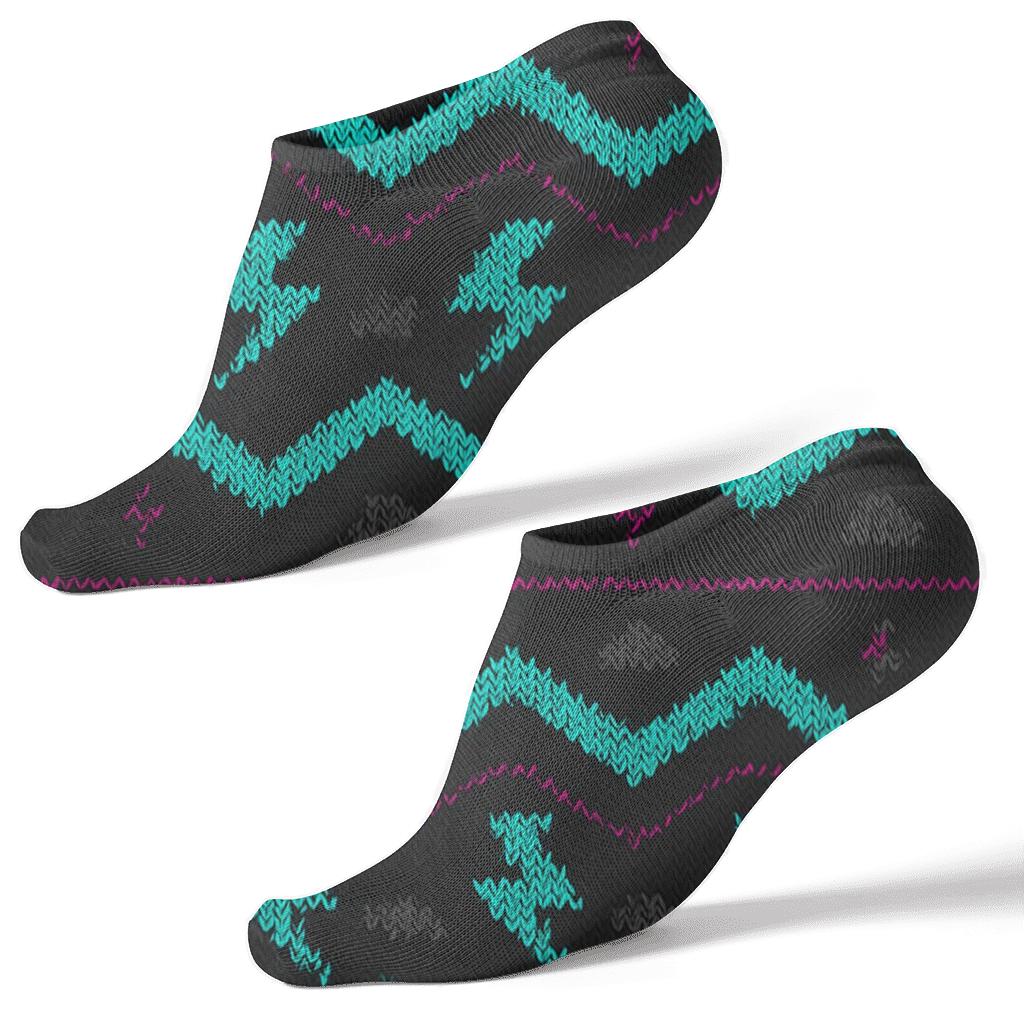 Knitted Neon Zigzag Strike Bands stylish athletic ankle socks