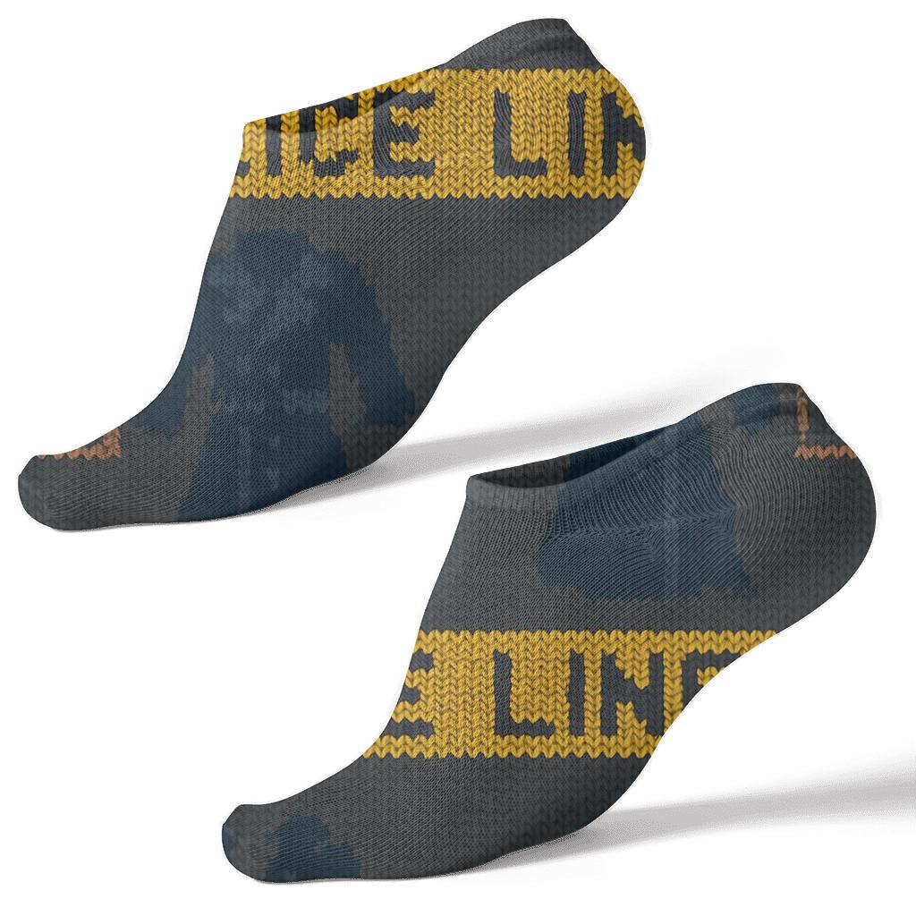 Police Detective Knitted Tape Bands Pattern personalized ankle socks