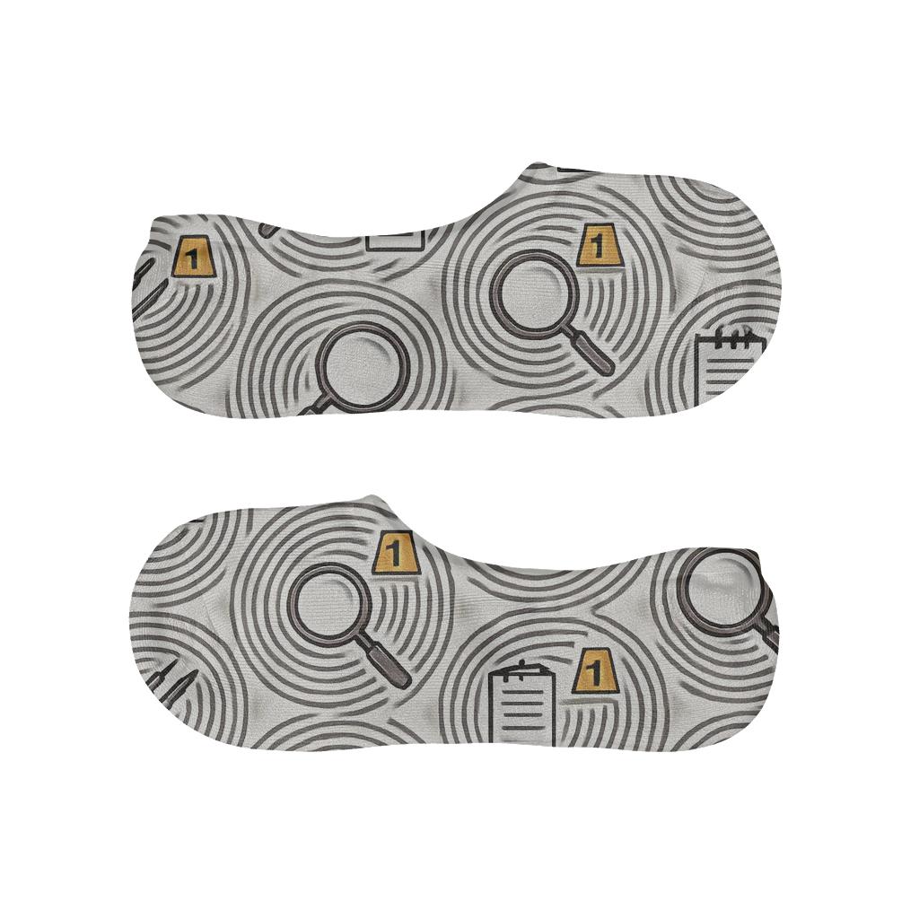 Fingerprint Lattice With Crime Scene Investigator Tools trendy no-show sock styles