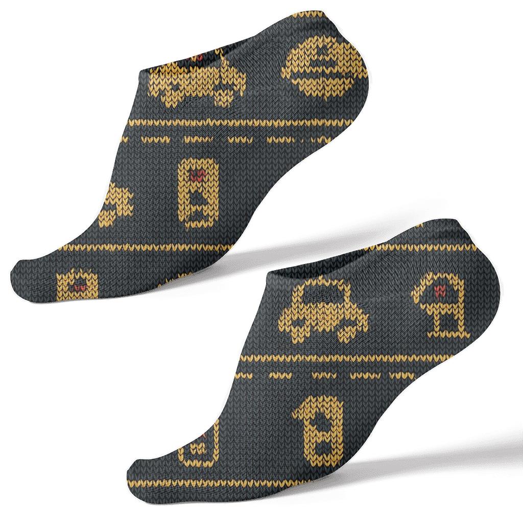 Night Grid Taxi Driver Streetlight Weave trendy patterned ankle socks