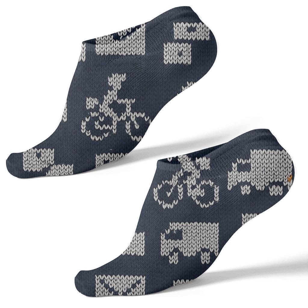Delivery Driver Knitted Street Grid Illusion custom ankle socks