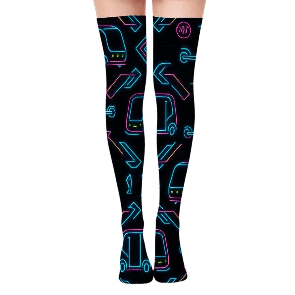 Hologram Transit Tile 2025 premium cozy over-the-knee socks