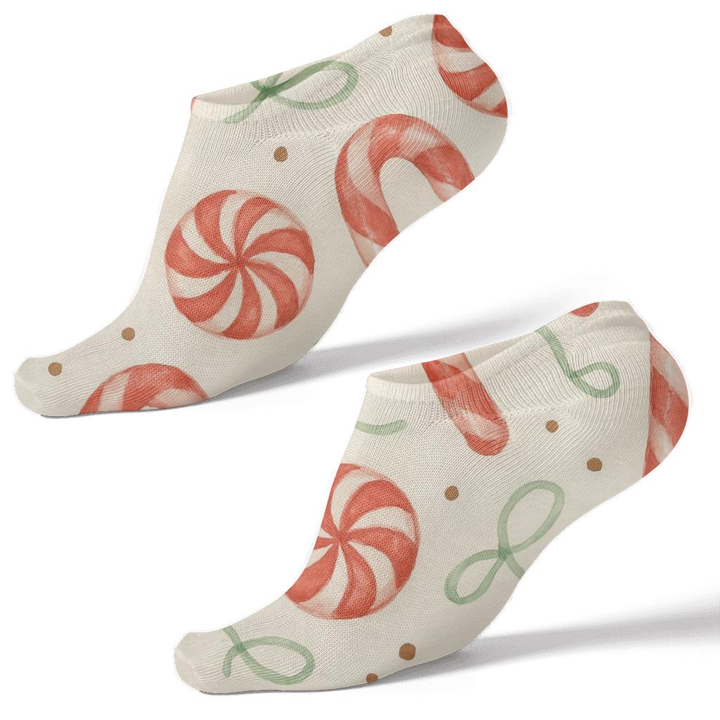 Painted Confection Study Candy Canes And Swirls soft everyday ankle socks