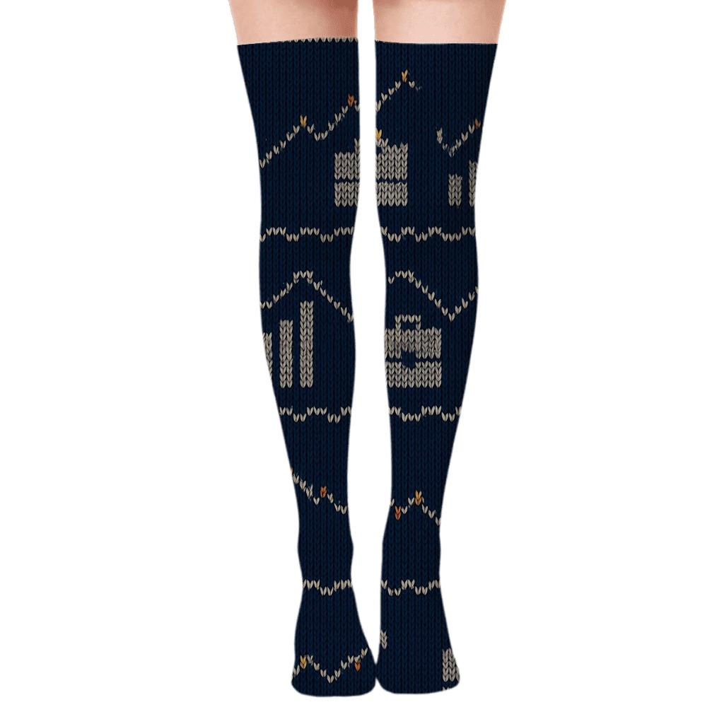 Salesperson Knitted Chart Band Pattern personalized over-the-knee socks