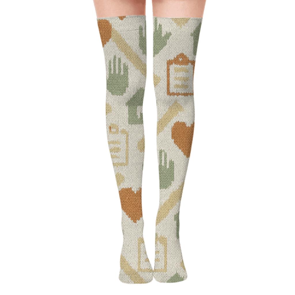 Knitted Care Icons, Social Worker Edition stylish fashion over-the-knee socks