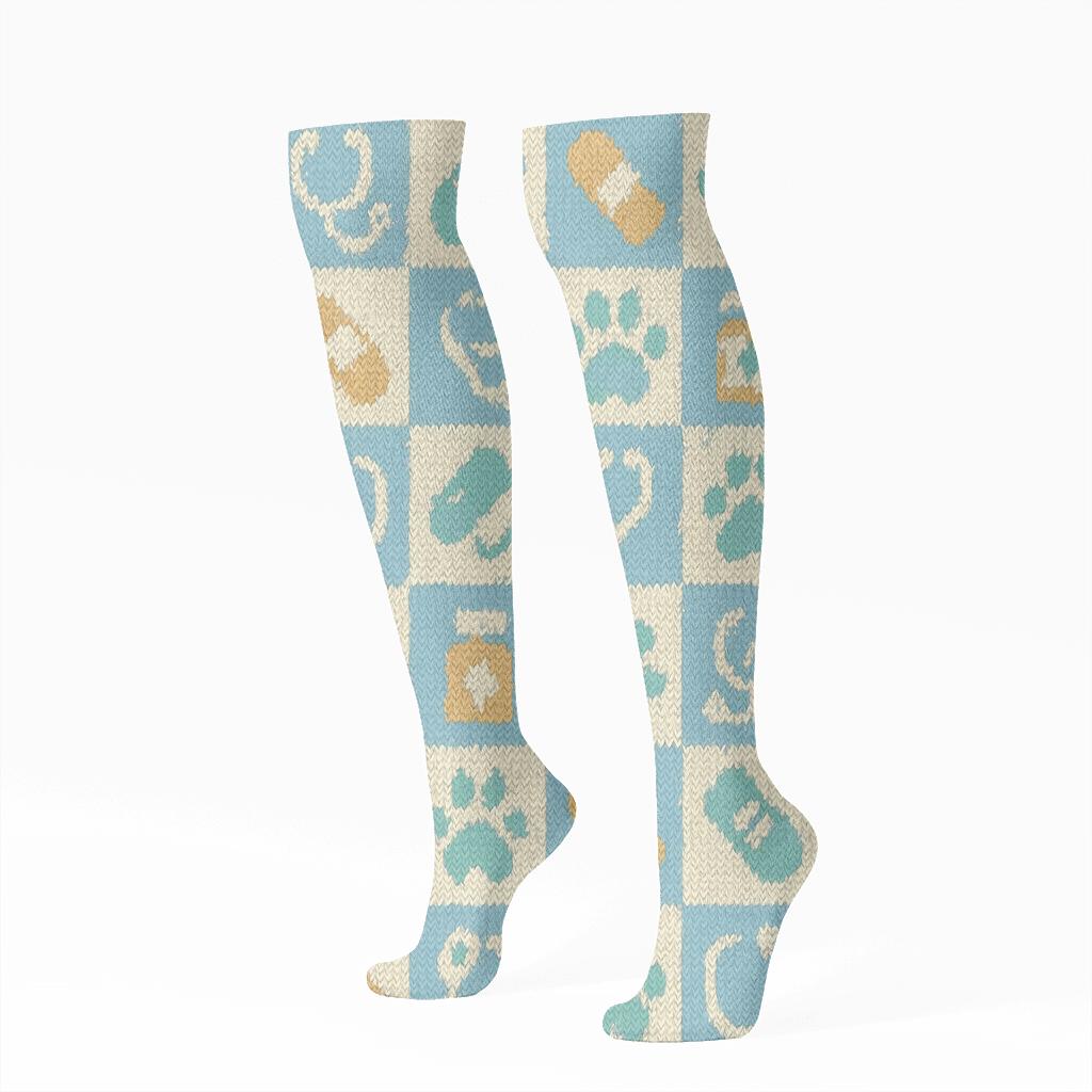 Knitted Clinic Checks Veterinary Technician Pattern premium sports knee-high socks