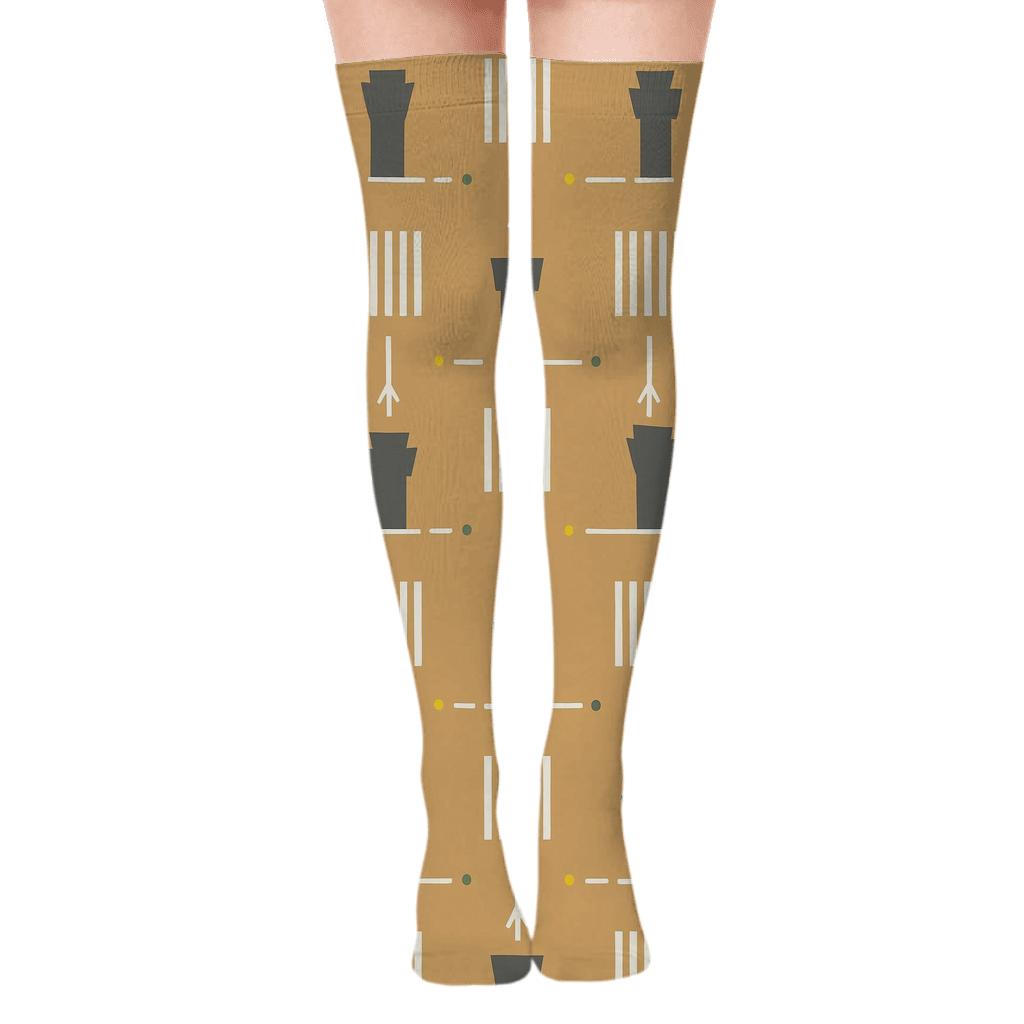 Runway Markings With Air Traffic Controller Calm personalized over-the-knee socks