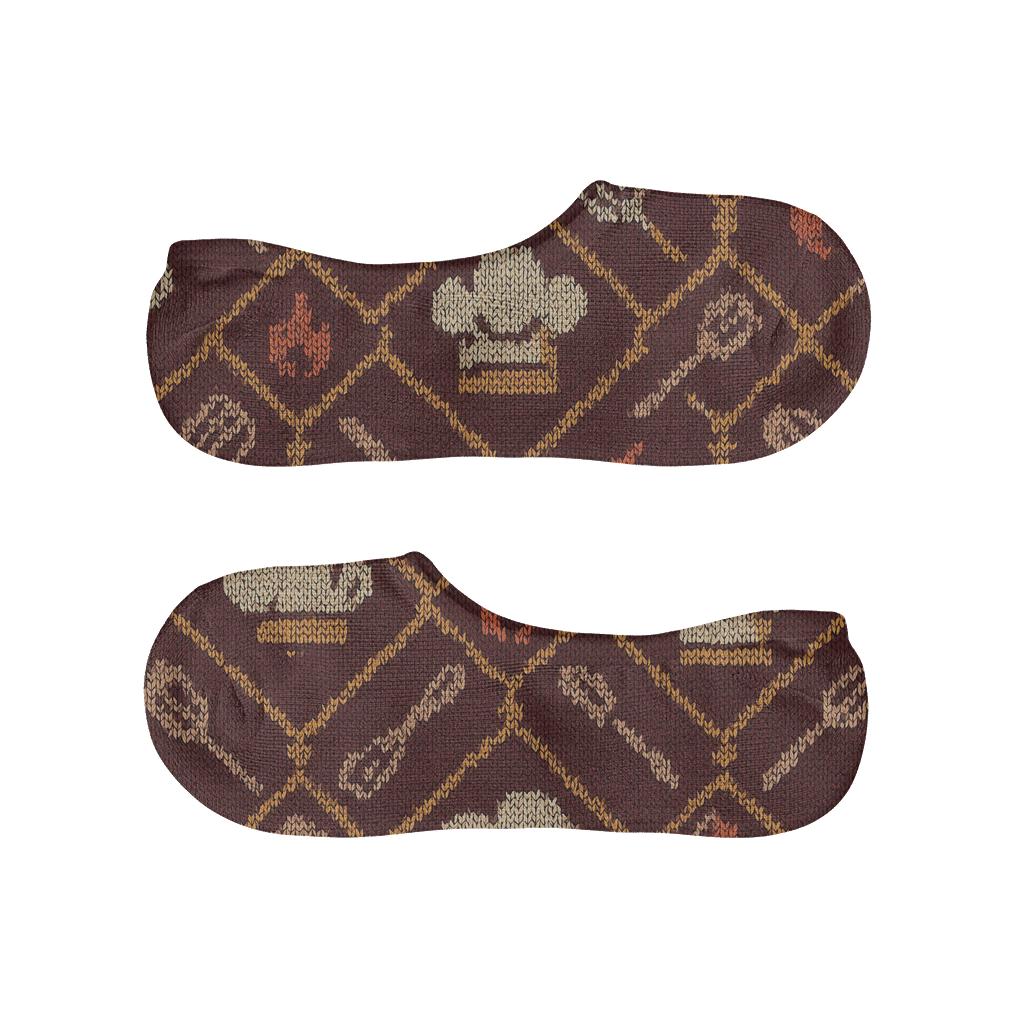 Chef Hat Mosaic Lattice anti-slip no-show socks