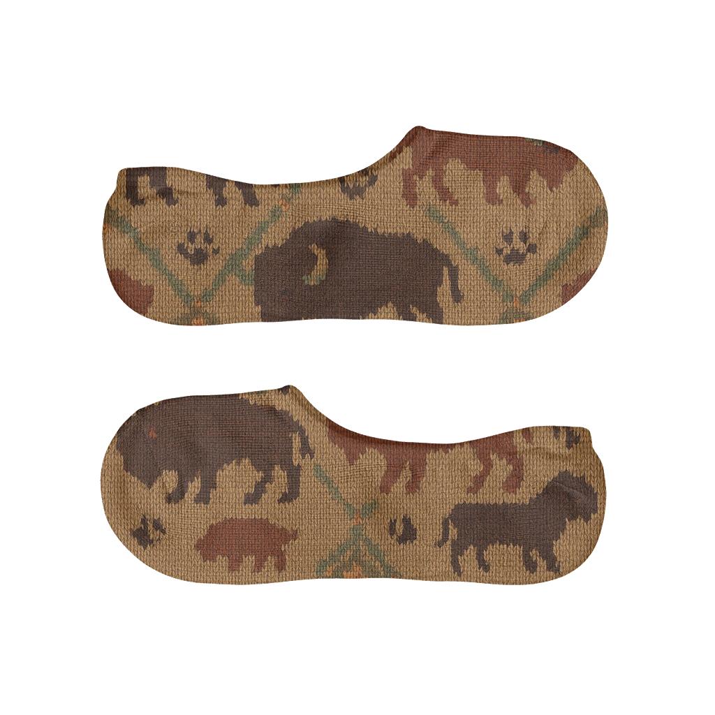 Bison Prairie Knit Mosaic anti-slip no-show socks