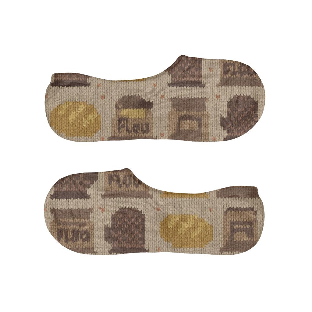 Baker-Knitted Oven Mitt Stripe Repeat designer print no-show socks