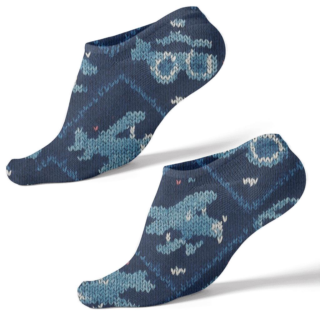 Cloud Knit Illusion Pattern For Pilot Adventure stylish athletic ankle socks