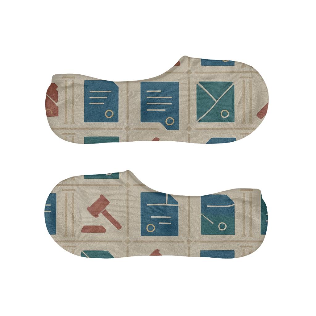 Courtroom Beige Lawyer Grade Document Tessellation designer printed no-show socks