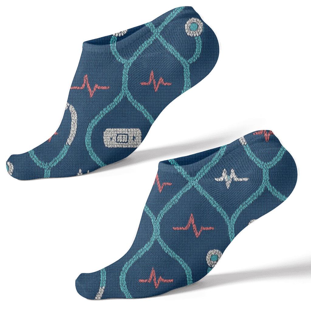 Knitted Illusion Stethoscope Lattice Doctor custom ankle socks