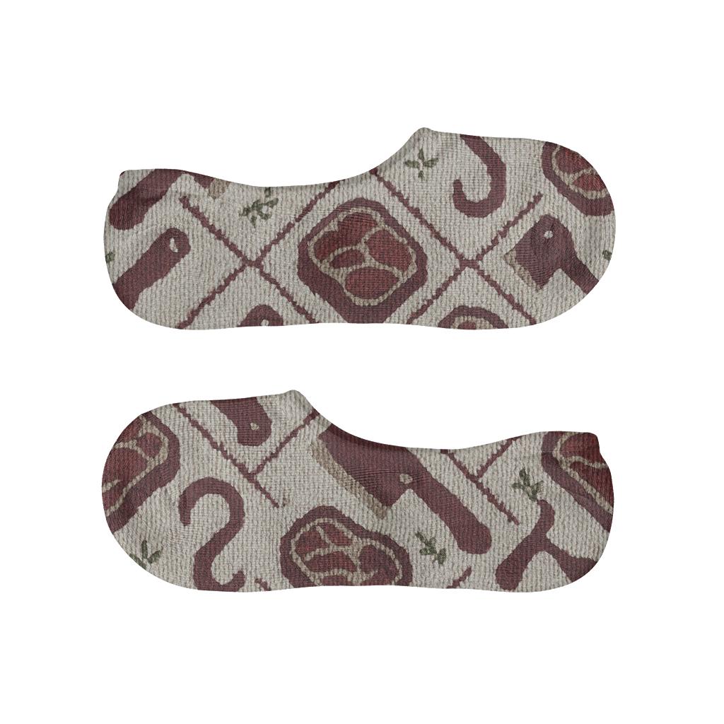 Butcher-Checked Cleaver Lattice soft cotton no-show socks