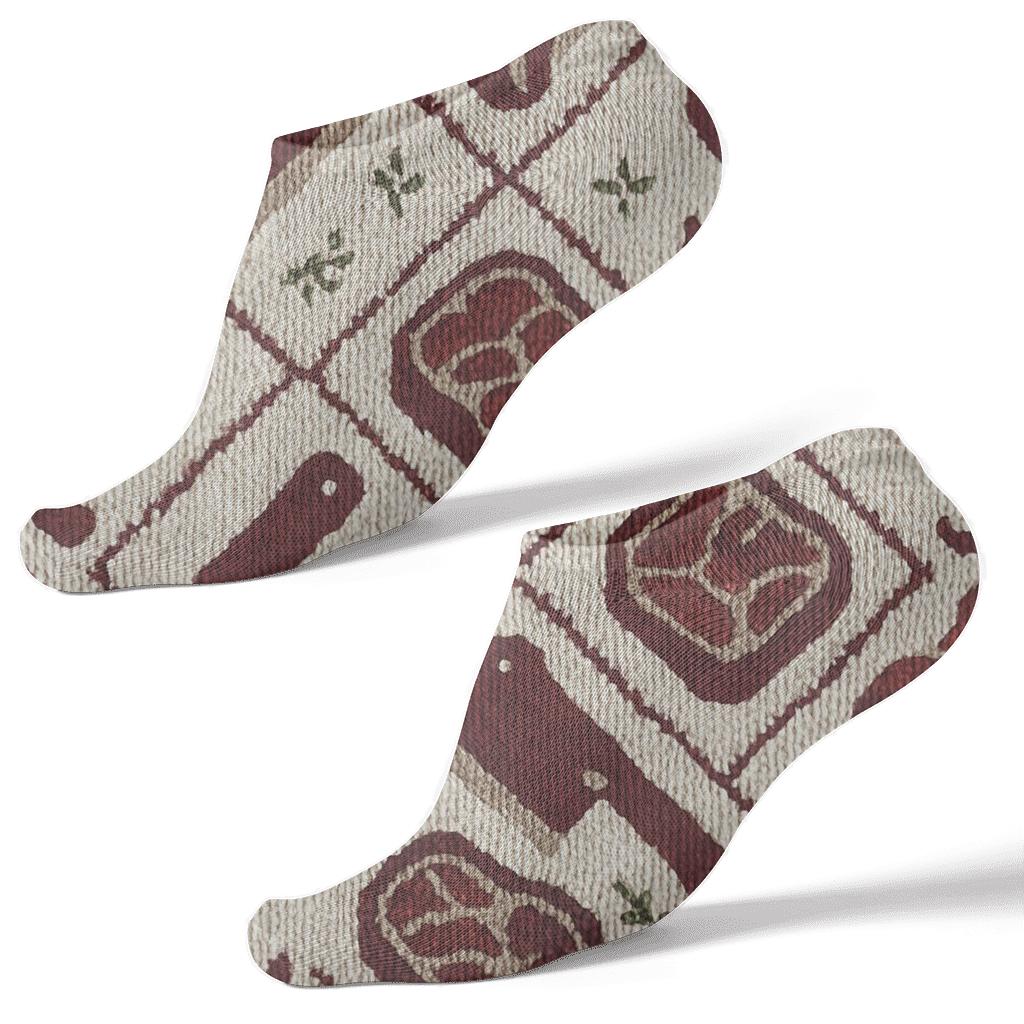 Butcher-Checked Cleaver Lattice trendy patterned ankle socks