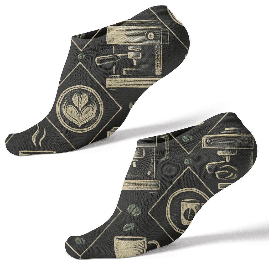 Midnight Espresso Tiles Barista Crafted soft everyday ankle socks