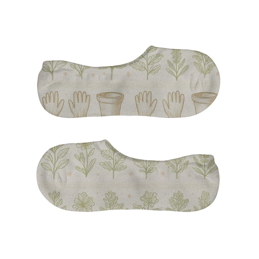 Herb Study With Gardener Accents anti-slip no-show socks
