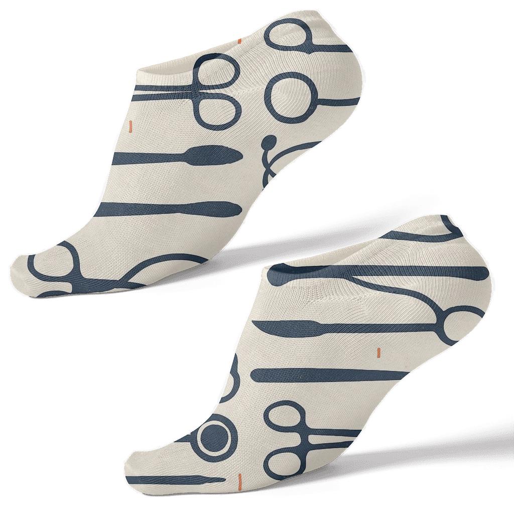 Operating Room Bands With Surgeon Tools designer print ankle socks
