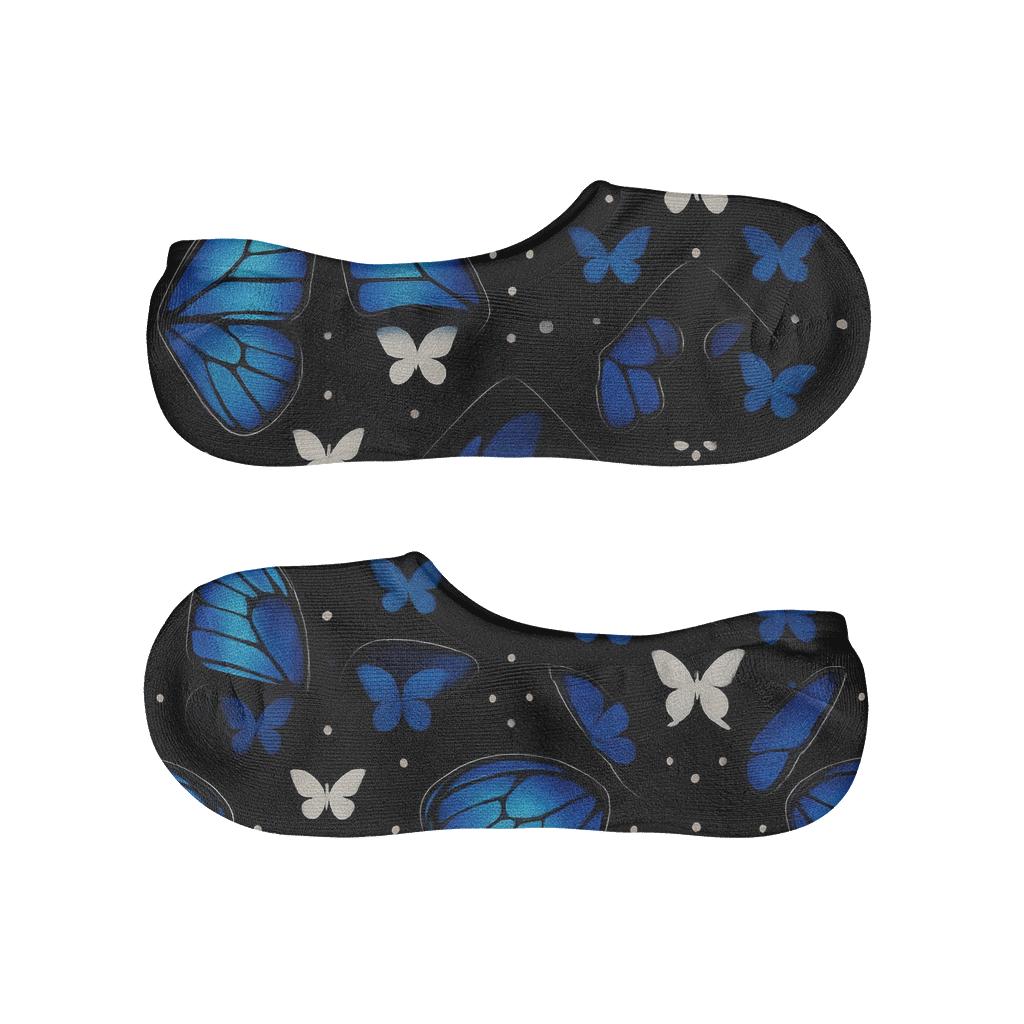 Midnight Morpho Wing Vein Lattice anti-slip no-show socks