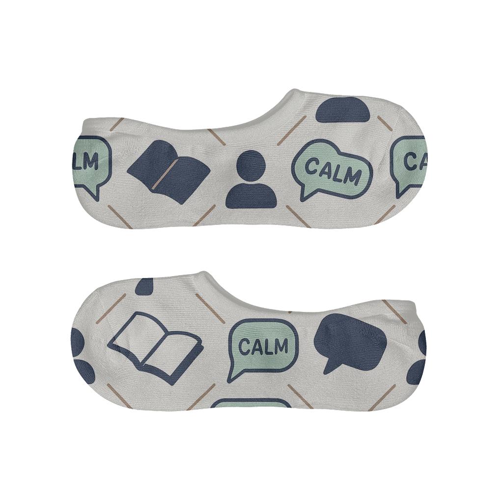Notebook Lattice With Counselor Icons anti-slip no-show socks