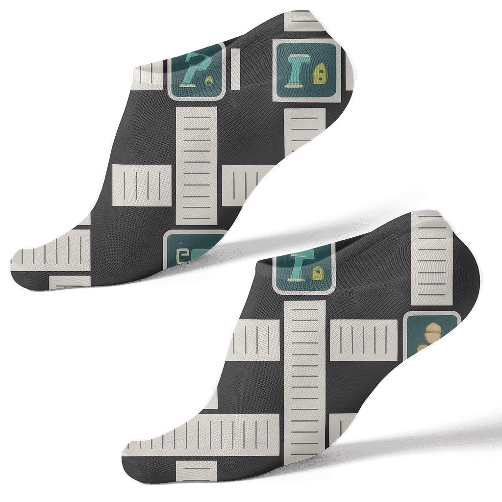 Receipt Lattice With Cashier Icons comfortable cotton ankle socks