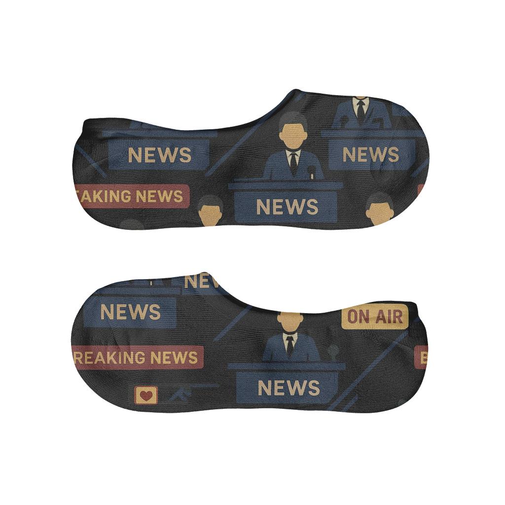 Midnight Ticker Lattice News Anchor comfortable low-cut socks
