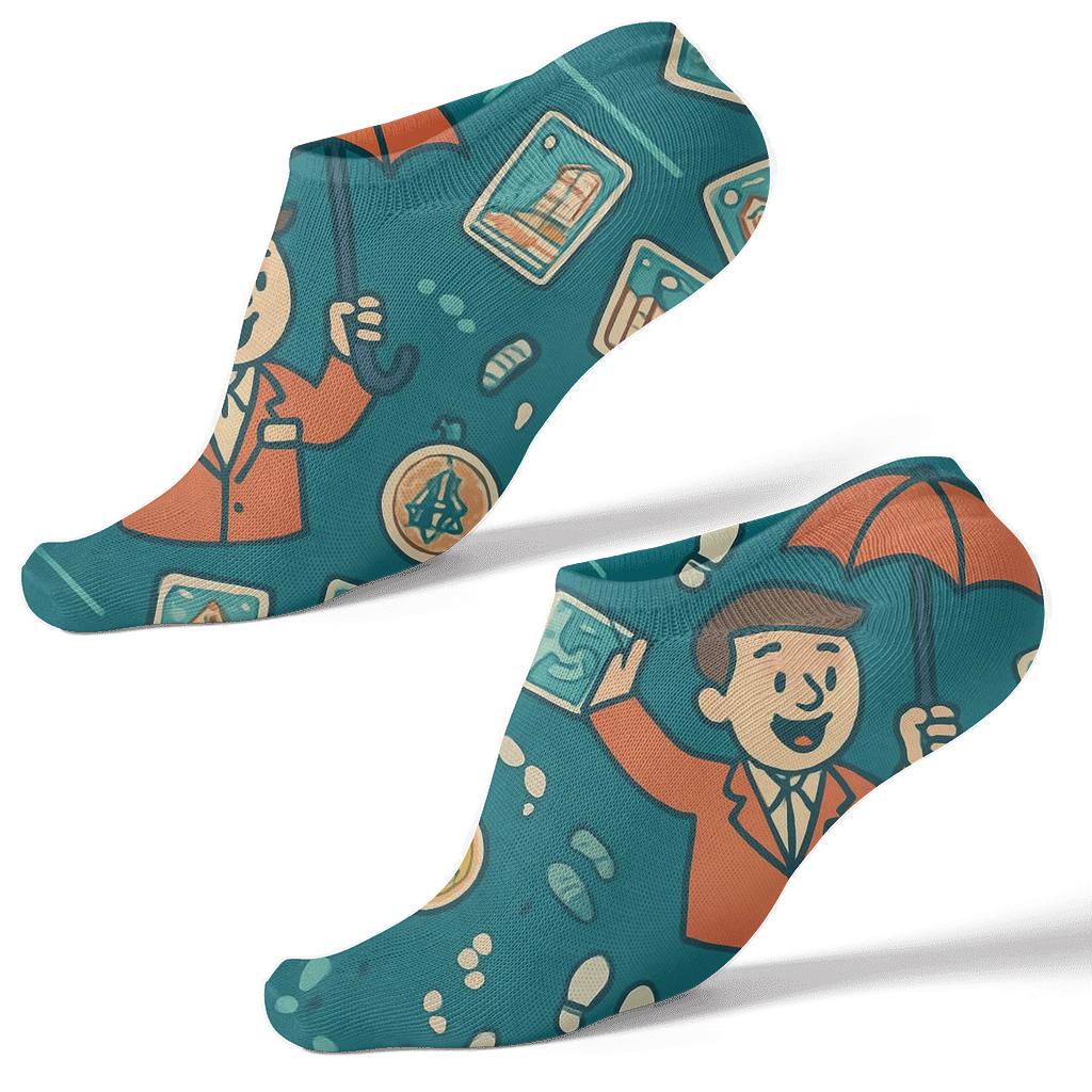 City Sticker Lattice With Tour Guide Charm premium sports ankle socks