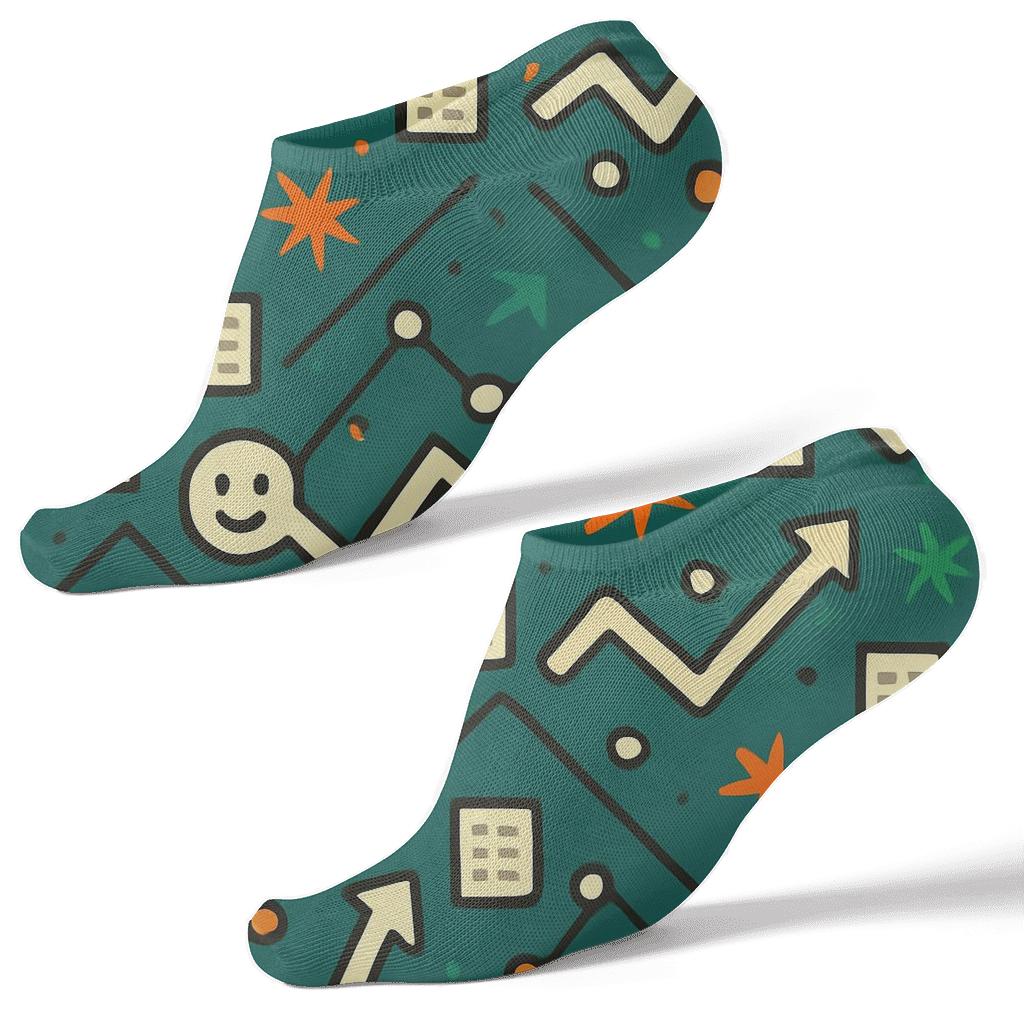 Data Analyst Trend Line Carnival Tiles custom ankle socks