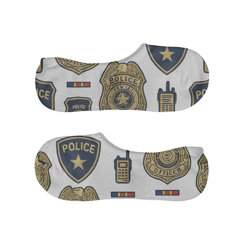 Ceremonial Badge Lattice With Police Officer Accents low cut no-show socks