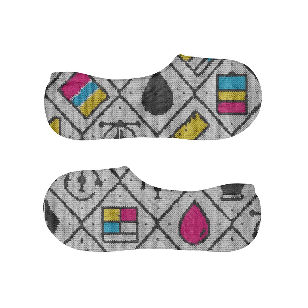 Graphic Designer CMYK Knit Illusion Tiling unique hidden socks