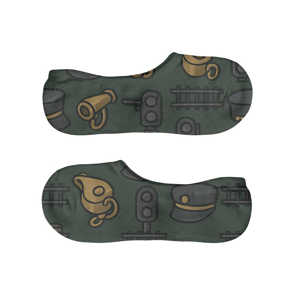 Signal Quilt In Train Conductor Style personalized invisible socks