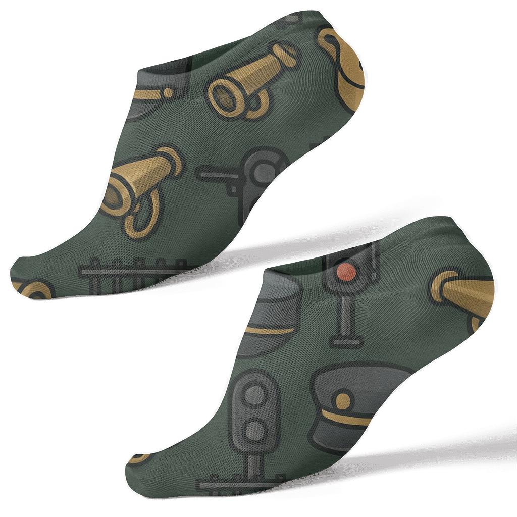 Signal Quilt In Train Conductor Style comfortable cotton ankle socks