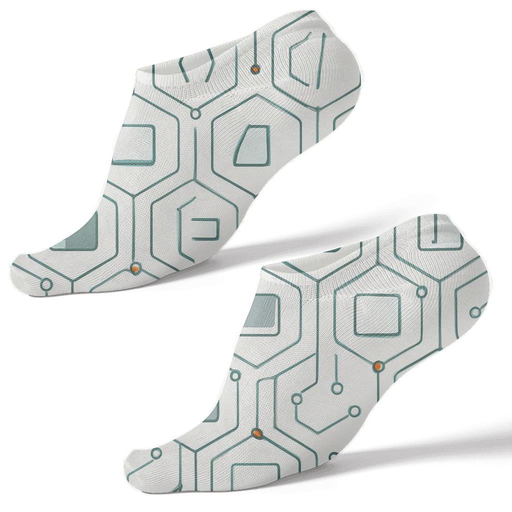 Circuit Lattice Software Developer Pattern trendy patterned ankle socks